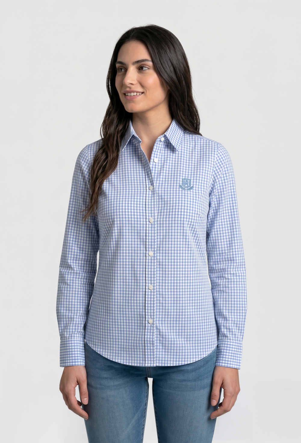 camisas - Camisa clásica logo Valecuatro vichy celeste P26M-6596-CEL