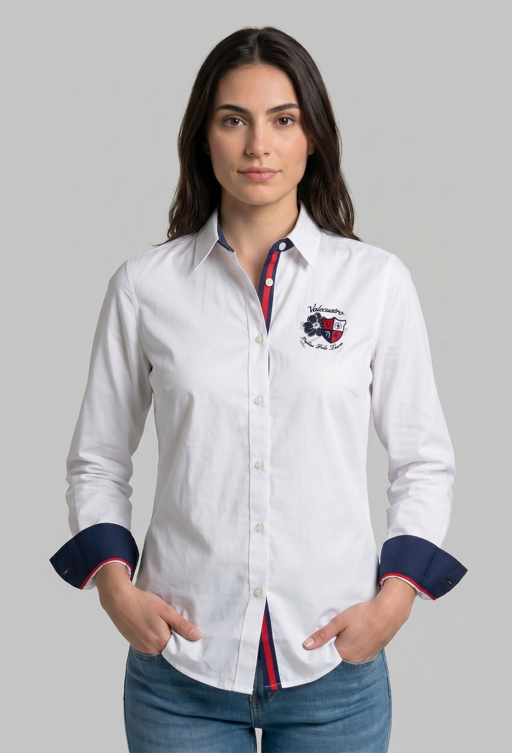 camisas - Camisa bordada Ladies Polo Team blanca P26M-6600-BL
