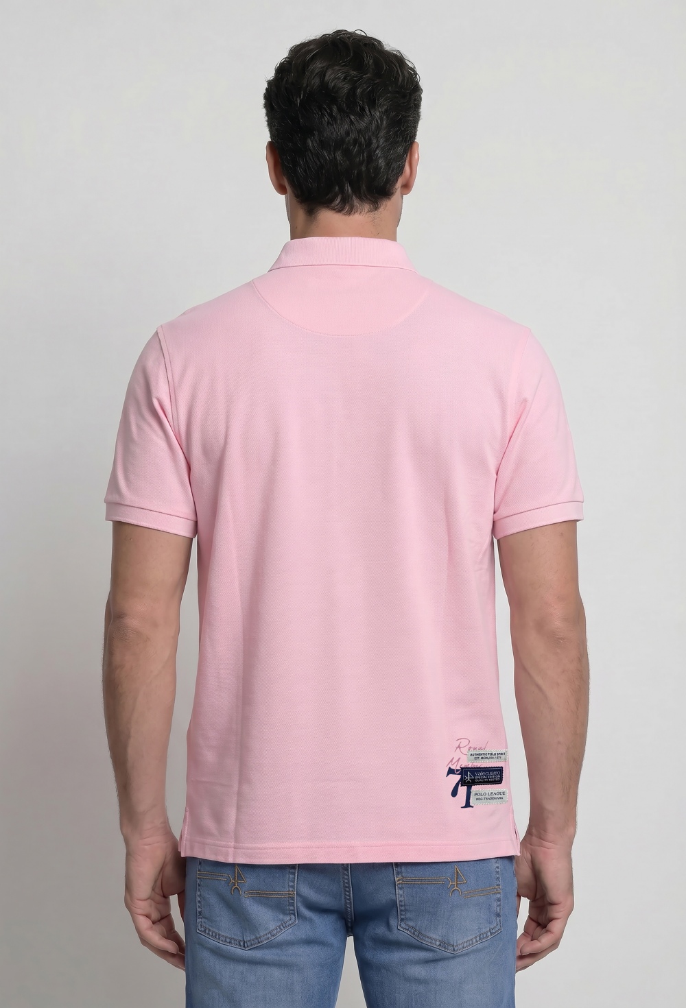 Polo semibordado Royal member rosa - Valecuatro