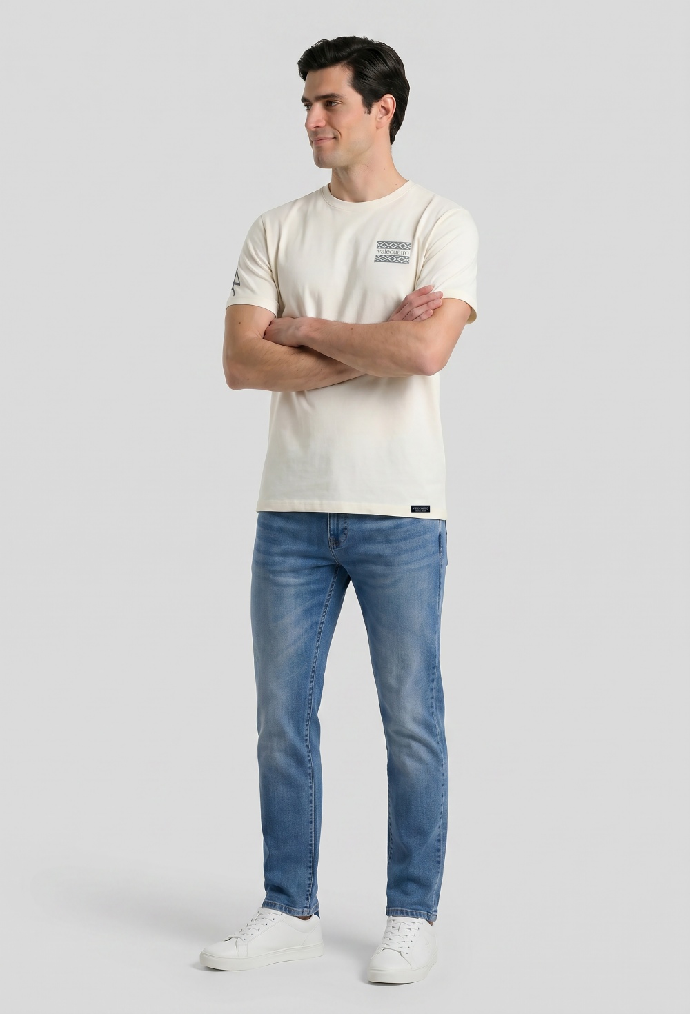 Valecuatro - Camiseta étnica blanco roto