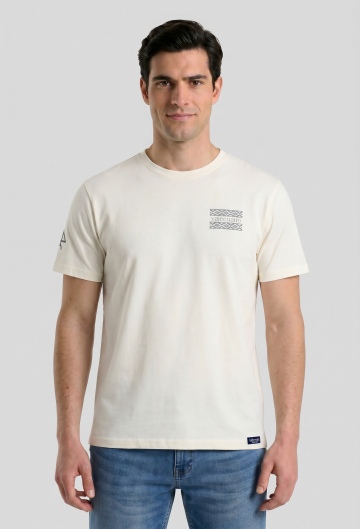 Camiseta étnica blanco roto