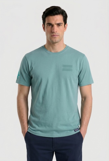 Camiseta étnica verde