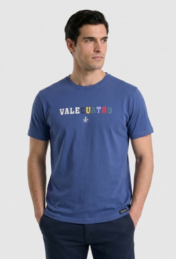 Camiseta modelo Valecuatro azul índigo