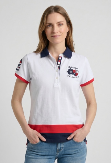 Polo bordado Ladies Team blanco