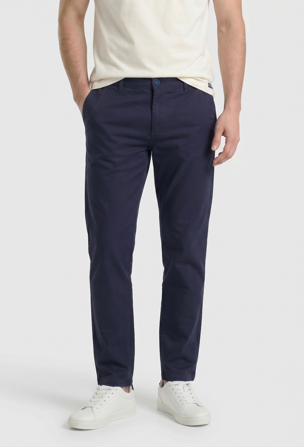 pantalones - Pantalón chino clásico azul marino P26H-6539-AZM