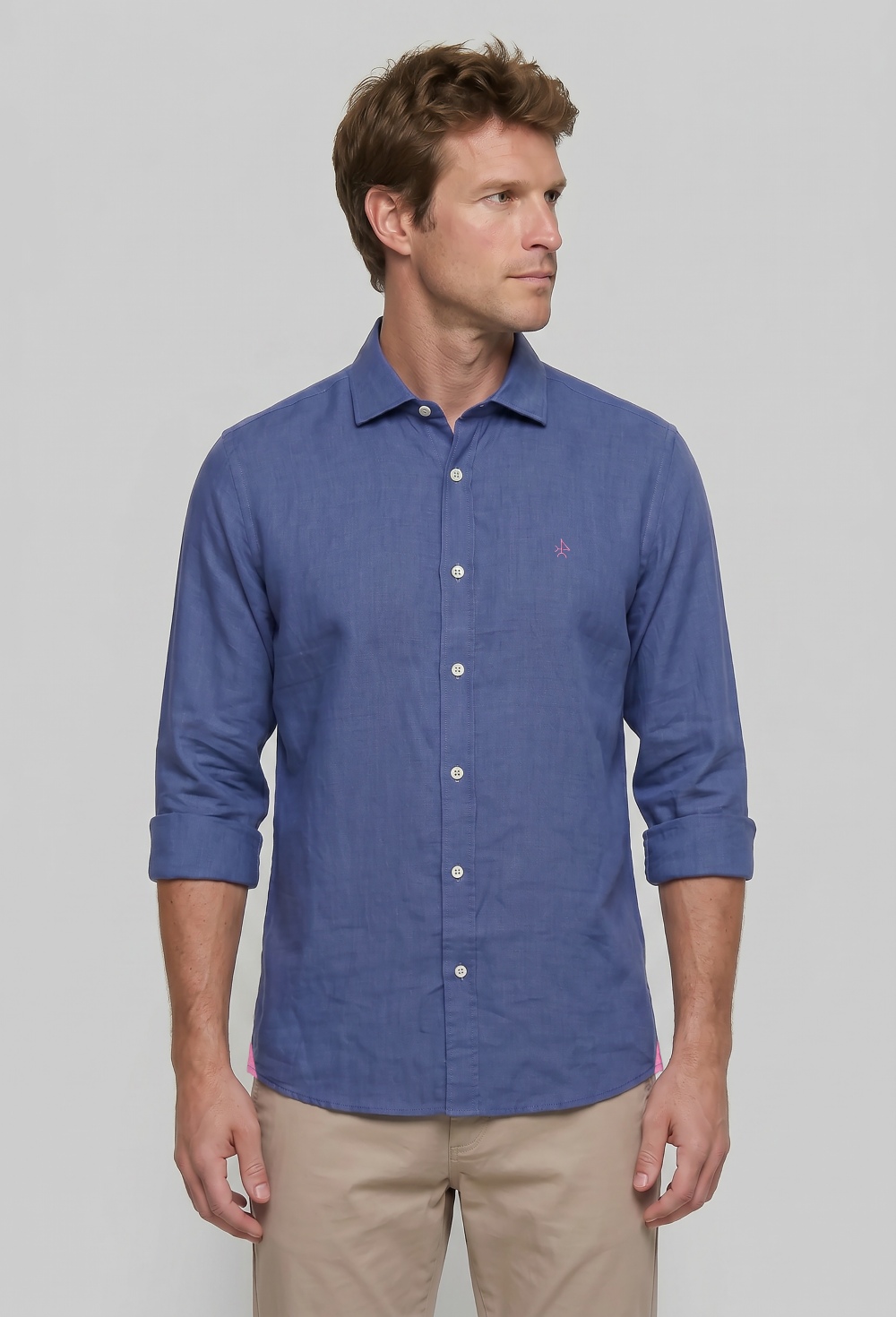 shirts - CAMISA H LINO P26H-6506-AZM