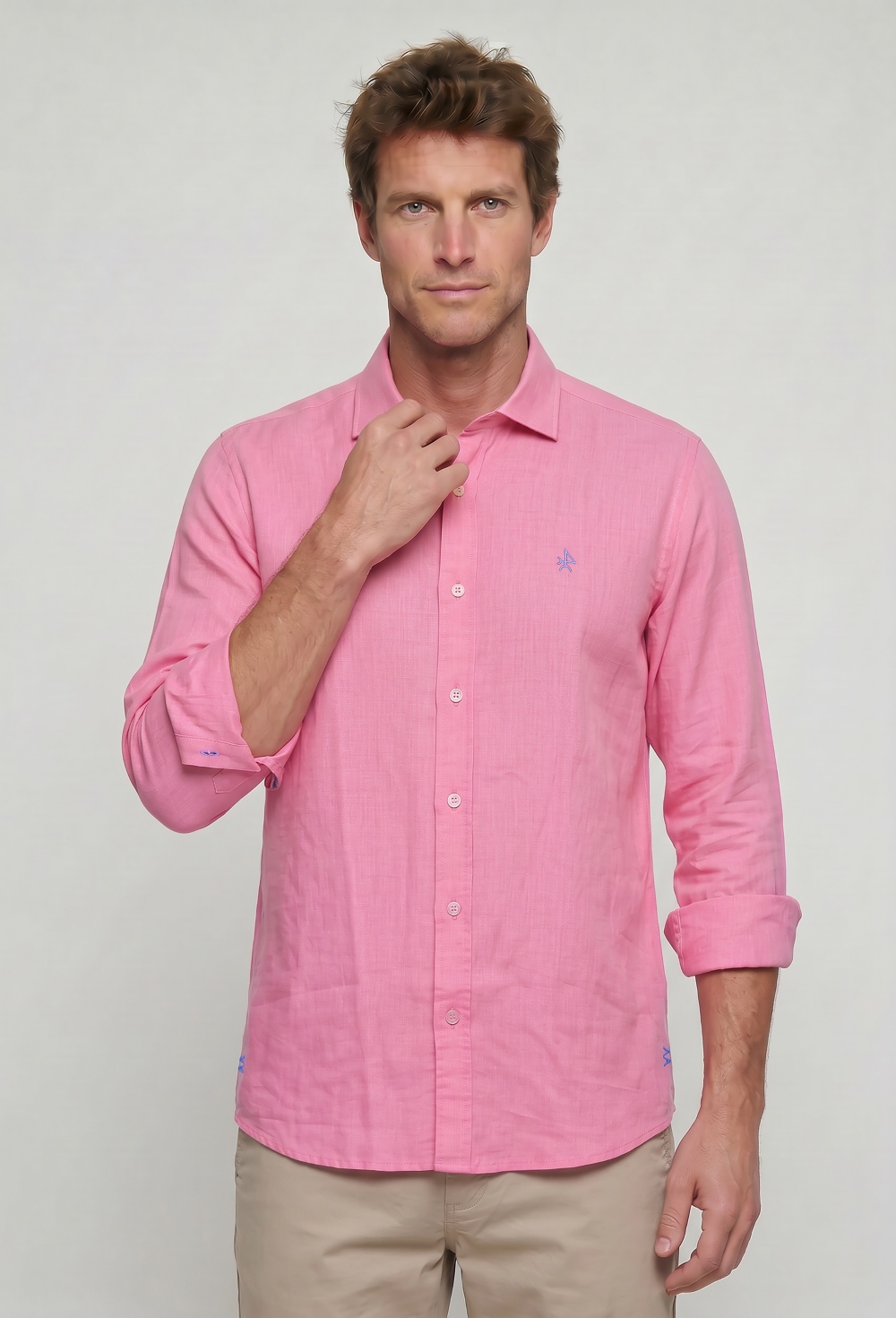 shirts - CAMISA H LINO P26H-6523-FUC