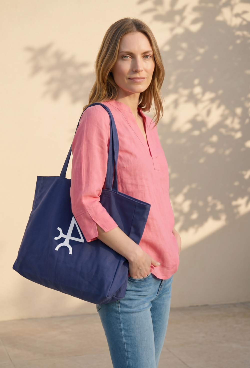 Tote Bag Valecuatro azul marino mediana - 24.9