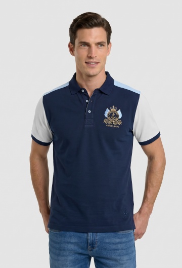 Polo Valecuatro tricolor azul marino