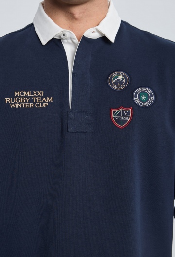 Rugby 3 escudos azul marino