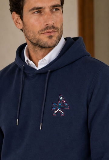 Sudadera étnica azul marino